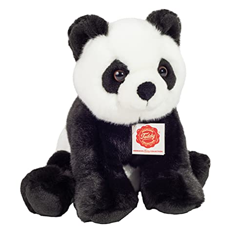 Teddy Hermann 92428 Panda sitzend 25 cm, Kuscheltier, Plüschtier mit recycelter Füllung von Hermann Teddy