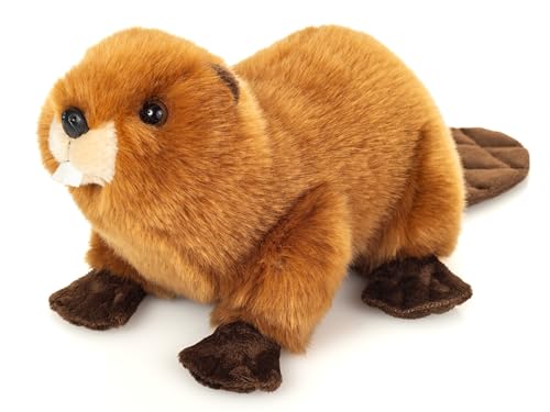 Teddy Hermann 92664 Biber 28 cm, Kuscheltier, nachhaltiges Plüschtier mit recycelten Materialien, Sonderedition Teddy Hermann erklärt von Hermann Teddy