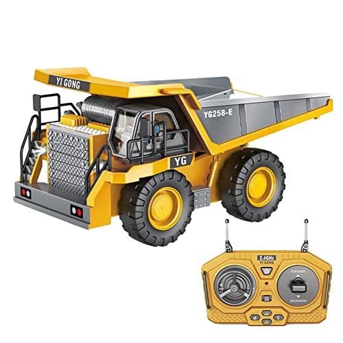 Hermosiey 1:24 9 KanäLe RC Legierung Muldenkipper Auto Engineering Fahrzeug Fernbedienung Aluminiumlegierung Auto Spielzeug für Kinder von Hermosiey