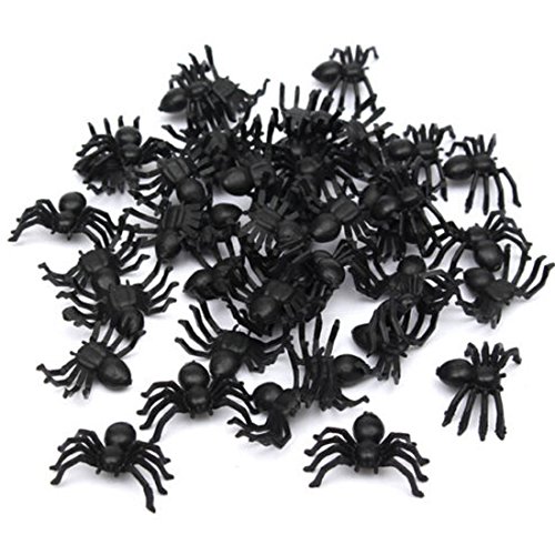 Hermosiey 50x Kunststoff Schwarz Spinne Trick Spielzeug Halloween Spukhaus Prop Hermosiey 50x Kunststoff Schwarz Spinne Trick Spielzeug Halloween Spukhaus Prop von Hermosiey
