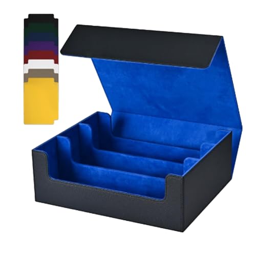 Hermosiey Kartenaufbewahrungsbox für Sammelkarten 1800+ PU-Kartendeck-Hülle Kartendeck-Hülle für Magnetische Spielkarten Schwarz+Blau Hermosiey Kartenaufbewahrungsbox für Sammelkarten 1800+ PU-Kartendeck-Hülle Kartendeck-Hülle für Magnetische Spielkarten Schwarz+Blau von Hermosiey