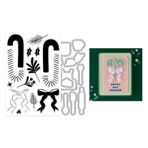 Hero Arts Zuckerstangen-Swag-Stempel- und Stanz-Set aus der Candy Cane Season Collection von Hero Arts