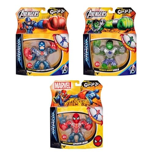 Heroes of GOO JIT Zu - Action Figure Marvel - Assortment of 3, Choose Between; Spiderman, Hulk, Captain America - Multicolor - Stretchable Toy Figure for Children 4+ Heroes of GOO JIT Zu - Action Figure Marvel - Assortment of 3, Choose Between; Spiderman, Hulk, Captain America - Multicolor - Stretchable Toy Figure for Children 4+ von Heroes of Goo Jit Zu