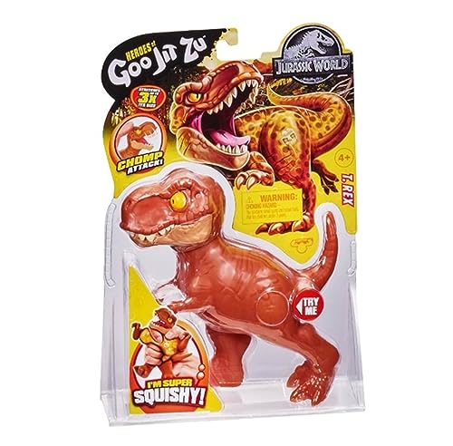 Heroes of Goo Jit Zu - Hero Pack mit einer super stretchy und dehnbare Actionfigur, Jurassic World-Edition - Dinosaurier "T-Rex", passend zum Kinofilm von Akedo