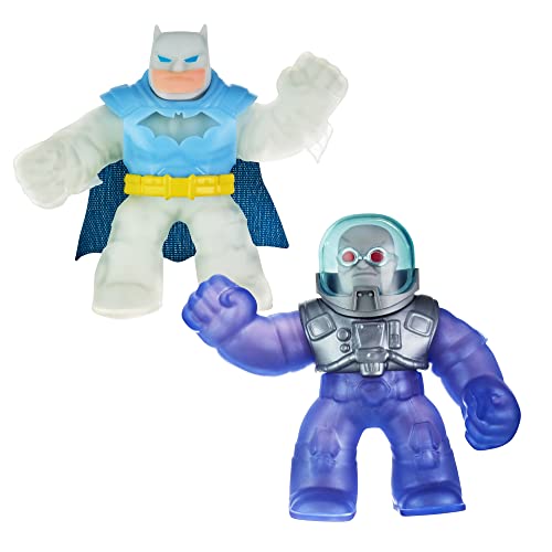 Heroes of Goo Jit Zu DC Versus-Packung – 2 elastische, biegsame Figuren mit dem superelastischen Batman in arktischer Rüstung gegen den superbiegsamen Mr. Freeze, Mehrfarbig, 41393 von Heroes of Goo Jit Zu