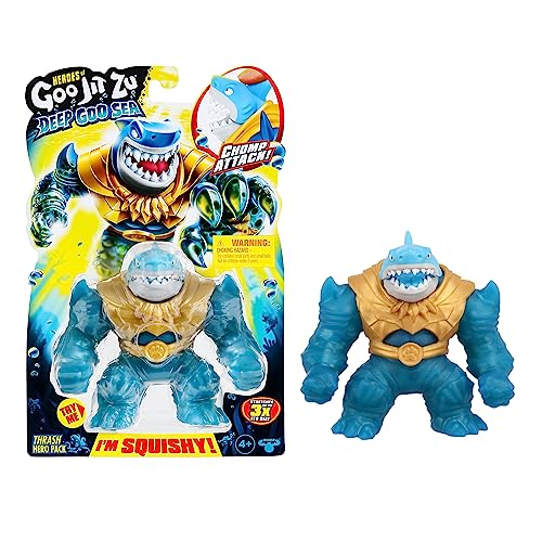 Heroes of Goo Jit Zu Deep GOO Sea Helden-Packung mit Thrash. Super Stretchy und Dehnbare Actionfigur mit besonderer Schleimfüllung und beweglichem Kiefer von Heroes of Goo Jit Zu