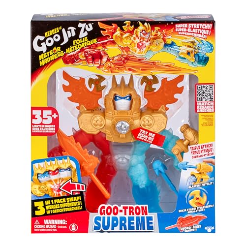 Heroes of Goo Jit Zu Goo-Tron Supreme kombiniert die Kräfte von Blazagon, Pantaro & Thrash, 1 ultimativer Held, 3 verschiedene Schleimfüllungen, 35+ Sätze & Lichter, Gesichtswechsel & Dreifach-Attacke Heroes of Goo Jit Zu Goo-Tron Supreme kombiniert die Kräfte von Blazagon, Pantaro & Thrash, 1 ultimativer Held, 3 verschiedene Schleimfüllungen, 35+ Sätze & Lichter, Gesichtswechsel & Dreifach-Attacke von Heroes of Goo Jit Zu