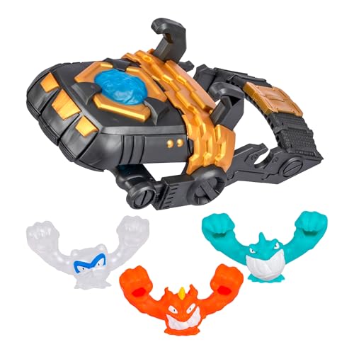 Heroes of Goo Jit Zu Meteor Madness GOO-Slingers Mega Launcher, belade ihn mit deinen dehnbaren Figuren und katapultiere sie blitzschnell in luftige Höhen, enthält 3 Exklusive Schleuder-Figuren von Heroes of Goo Jit Zu