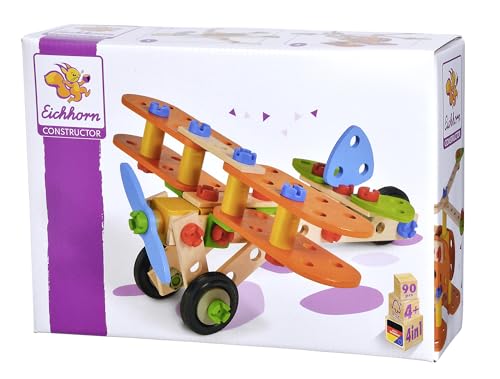 Eichhorn - 100039031 - Constructor Doppeldecker, 85-teilig, Holzspielzeug-Konstruktionsset, 4 Verschiedene Modelvarianten baubar, Holzbaukasten, Motorikspielzeug ab 3 Jahren Eichhorn - 100039031 - Constructor Doppeldecker, 85-teilig, Holzspielzeug-Konstruktionsset, 4 Verschiedene Modelvarianten baubar, Holzbaukasten, Motorikspielzeug ab 3 Jahren von Eichhorn