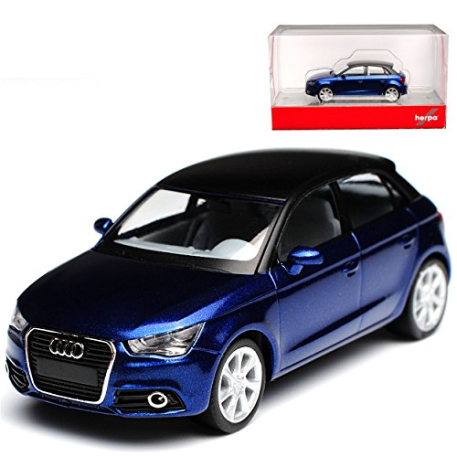 Herpa A-U-D-I A*U*D*I A1 8X Sportback 5 Türer Blau mit schwarzem Dach Ab 2010 H0 1/87 Modell Auto mit individiuellem Wunschkennzeichen von Herpa A-U-D-I