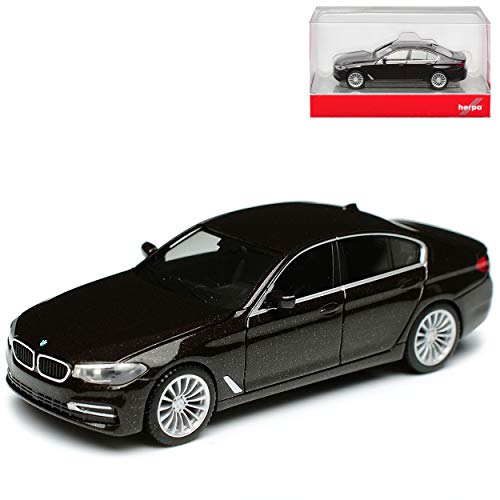 B*M*W 5er G30 Limousine Jatoba Schwarz Metallic Ab 2017 H0 1/87 Herpa Modell Auto mit individiuellem Wunschkennzeichen von Herpa B-M-W