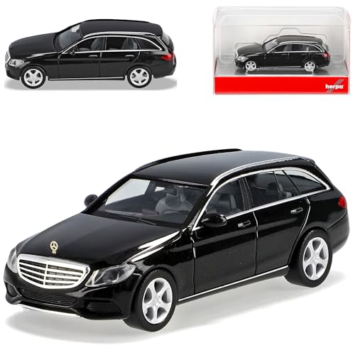 Mercedes-Benz C-Klasse Elegance Kombi Schwarz W205 Ab 2014 H0 1/87 Herpa Modell Auto mit individiuellem Wunschkennzeichen von herpa
