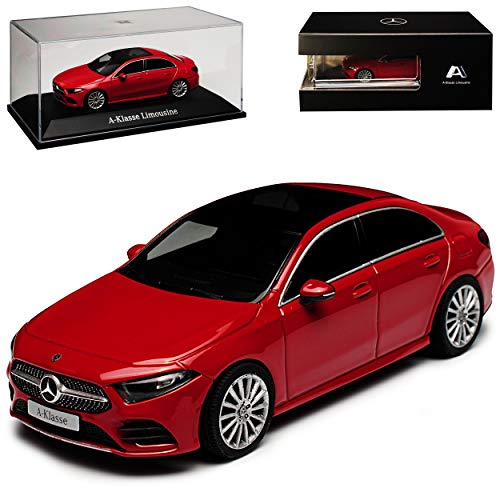 Mercedes-B A-Klasse Z177 Limousine Jupiter Rot Ab 2017 1/43 Herpa Modell Auto mit individiuellem Wunschkennzeichen von Herpa-Mercedes