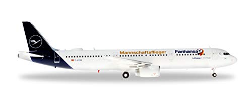 herpa 559416 Other License Lufthansa Airbus A321 Fanhansa Mannschaftsflieger Wings/Flugzeug zum Sammeln, mehrfarbig von herpa