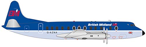 herpa 559591 British Midlands Vickers Viscount 800 Wings/Flugzeug zum Sammeln, Mehrfarbig von herpa