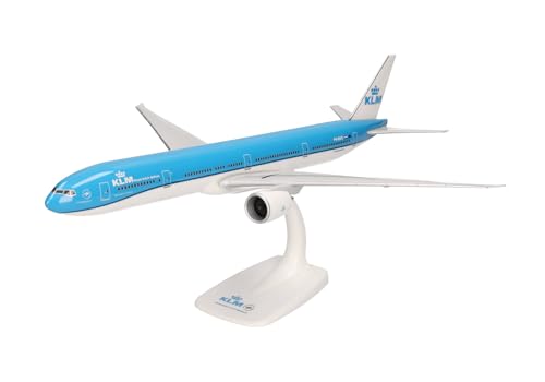 herpa Snap-Fit Modellflugzeug KLM Boeing 777 300ER, Miniatur im Maßstab 1:200, Sammlerstück, Modell mit Standfuß, Kunststoff, Blau/Weiß, Blau/Weiß herpa Snap-Fit Modellflugzeug KLM Boeing 777 300ER, Miniatur im Maßstab 1:200, Sammlerstück, Modell mit Standfuß, Kunststoff, Blau/Weiß, Blau/Weiß von herpa