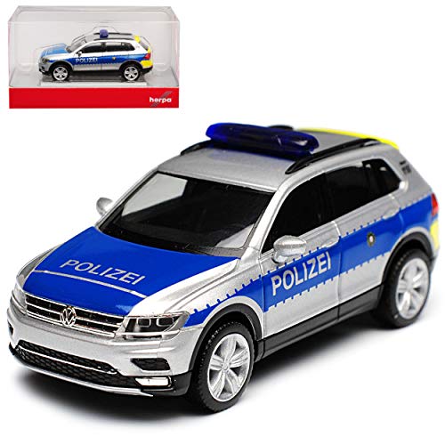 Volkwagen Tiguan II Polizei Wiesbaden Hessen Silber 2. Generation Ab 2015 H0 1/87 Herpa Modell Auto mit individiuellem Wunschkennzeichen von Herpa VW