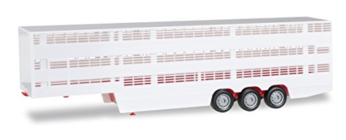 herpa 076333-002 Other License Viehtransporter-Auflieger Fahrzeug, Red von herpa