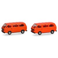 HERPA 013093-006 MiniKit: Volkswagen (VW) T3 Bus, leuchtrot und orange, 2 Stück von Herpa