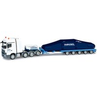 HERPA 302128 1:87 Mercedes-Benz Actros LH Semitieflade-Sattelzug mit Raupenfahrwerk 2 "Wasel Krane" HERPA 302128 1:87 Mercedes-Benz Actros LH Semitieflade-Sattelzug mit Raupenfahrwerk 2 "Wasel Krane" von Herpa