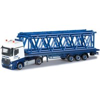 HERPA 303439 1:87 Mercedes-Benz Actros Bigspace Rungen-Sattelzug mit Gittermastteilen für Liebherr LR 1600/2 "Wasel Krane" von Herpa