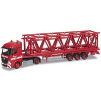 HERPA 304764 1:87 Mercedes-Benz Actros Streamspace Flachbett-Sattelzug mit 2 Gittermastteilen "Riga Mainz" HERPA 304764 1:87 Mercedes-Benz Actros Streamspace Flachbett-Sattelzug mit 2 Gittermastteilen "Riga Mainz" von Herpa