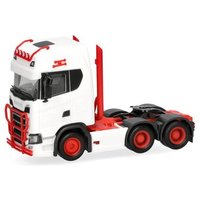 HERPA 314053-006 1:87 Scania CS 20 HD Zugmaschine 3achs (6x4), weiß/rot von Herpa