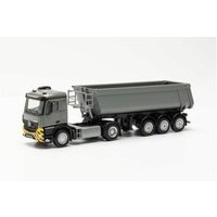 HERPA 315654 1:87 Mercedes-Benz Arocs M Schmitz Cargobull Kipp-Sattelzug mit Stahlmulde, grau / gelb HERPA 315654 1:87 Mercedes-Benz Arocs M Schmitz Cargobull Kipp-Sattelzug mit Stahlmulde, grau / gelb von Herpa