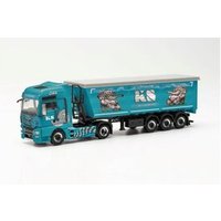 HERPA 316538 1:87 MAN TGX XXL Euro 6C Stahlrundmulden-Sattelzug "KS Containerdienst" (Nordrhein-Westfalen/Troisdorf) von Herpa