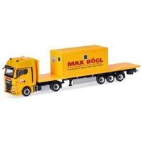 HERPA 318556 1:87 MAN TGX GX Flachbett-Sattelzug mit Bürocontainer "Max Bögl" von Herpa