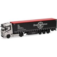 HERPA 318891 1:87 Mercedes-Benz Actros L Gigaspace Gardinenplanen-Sattelzug "Popov Spedition" HERPA 318891 1:87 Mercedes-Benz Actros L Gigaspace Gardinenplanen-Sattelzug "Popov Spedition" von Herpa