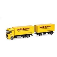 HERPA 319355 1:87 Mercedes-Benz Actros Bigspace Wechselkoffer-Hängerzug "Welti-Furrer" von Herpa