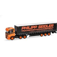 HERPA 320139 1:87 Scania CR 20 ND Gardinenplanen-Sattelzug "Philipp Seidler" von Herpa