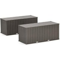 HERPA 747134 1:87 2x 20ft Container "Heer", Braungrau (unbedruckt) von Herpa