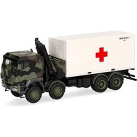 HERPA 747288 1:87 Iveco Trakker 8x8 mit Ladekran 20 ft. Container "Bundeswehr" von Herpa