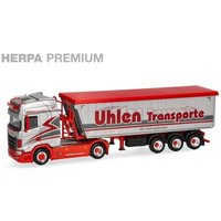 HERPA 961660 1:87 PREMIUM: "Uhlen Transporte" Scania CS 20 Hochdach Stöffelliner-Kippsattelauflieger von Herpa