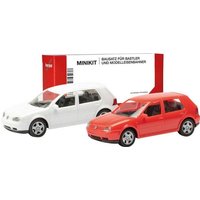 Herpa 013956 H0 PKW Modell Volkswagen Golf IV 4-türig, rot und weiß Herpa 013956 H0 PKW Modell Volkswagen Golf IV 4-türig, rot und weiß von Herpa