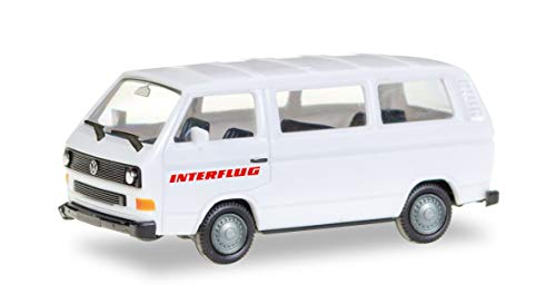 herpa 094658 VW T3 Bus Interflug, Fahrzeug in Mini zum Basteln und Sammeln, Mehrfarbig von herpa