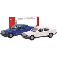 MiniKit Mercedes-Benz 190E, 2er Set, Blau / Classicweiß von Herpa Miniaturmodelle GmbH