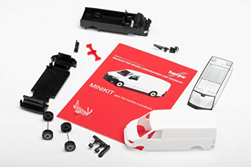 Herpa Minikit: Man TGE Kasten Flachdach, weiß in Miniatur zum Basteln Sammeln und als Geschenk von herpa