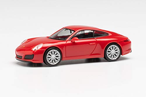 herpa 028639-002 Porsche 911 Carrera 4S, indischrot in Miniatur zum Basteln Sammeln und als Geschenk von herpa