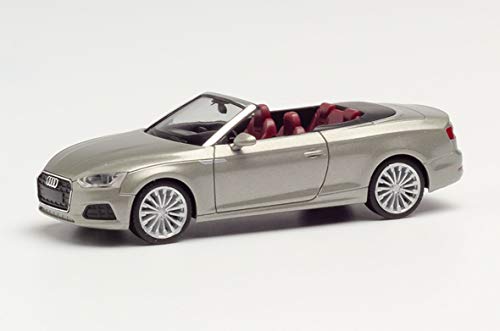 herpa 038768-002 Audi A5 Cabrio, Cuvéesilber metallic in Miniatur zum Basteln Sammeln und als Geschenk, cuveesilber von herpa