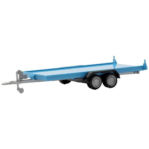 Transportanhänger für PKW, hellblau in Miniatur zum Basteln Sammeln und als Geschenk von herpa