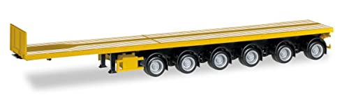 herpa 076715-004 Nooteboom Ballasttrailer, originalgetreu im Maßstab 1:87, Modell LKW für Diorama, Modellbau Sammlerstück, Deko Miniaturmodelle aus Kunststoff, Farbe: verkehrsgelb, gelb von herpa