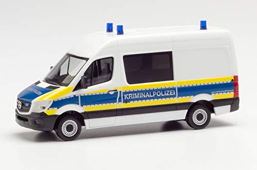 herpa 095563 – Mercedes Benz Sprinter „Kriminalpolizei Brandenburg“, Modell Auto, Modellsammlung, Miniaturmodelle, Kleinmodell, Sammlerstück, Detailgetreu, Kunststoff, Mehrfarbig - Maßstab 1:87 von herpa