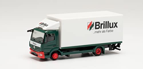 herpa 314336 Mercedes-Benz Atego Koffer-LKW mit Ladebordwand in Miniatur zum Basteln Sammeln und als Geschenk, Mehrfarbig von herpa