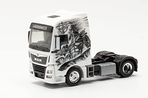 herpa 314480 Man Man TGX XXL Lagoudakis 2 / Poseidon, Gott des Meeres“ Zugmaschine Miniaturmodelle Kleinmodell Sammlerstück Detailgetreu, mehfarbig von herpa