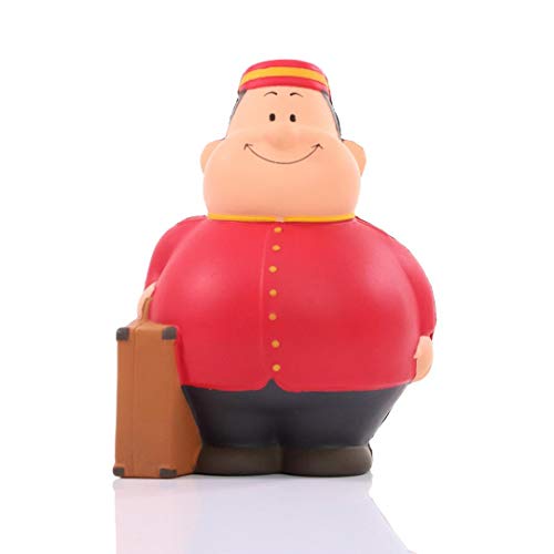 SQUEEZIES® Herr Bert® Page Bert - Knautschfigur zum Stressabbau - Stressball Anti-Stress Beschäftigung Stressbewältigung - Geschenk Arbeit Kollegen Mitarbeiter Kunden Freunde von Herr Bert