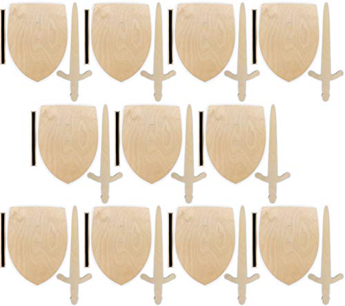 Herr Bo & Co 10x Ritterschild und Ritterschwert als Set unbehandeltem 3mm Birkensperrholz, inkl. Halteschlaufe aus hochwertigem doppelseitigem Klettband, FSC-Zertifiziert, Made in Germany Herr Bo & Co 10x Ritterschild und Ritterschwert als Set unbehandeltem 3mm Birkensperrholz, inkl. Halteschlaufe aus hochwertigem doppelseitigem Klettband, FSC-Zertifiziert, Made in Germany von Herr Bo & Co