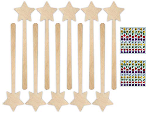 Herr Bo & Co 10x Zauberstab mit 172 selbstkelbenden Glitzersteinen als Set aus unbehandeltem Holz, 3mm Birkensperrholz, FSC-Zertifiziert, Made in Germany Herr Bo & Co 10x Zauberstab mit 172 selbstkelbenden Glitzersteinen als Set aus unbehandeltem Holz, 3mm Birkensperrholz, FSC-Zertifiziert, Made in Germany von Herr Bo & Co